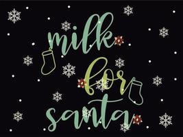 melk voor de kerstman 04 vrolijk Kerstmis en gelukkig vakantie typografie reeks vector