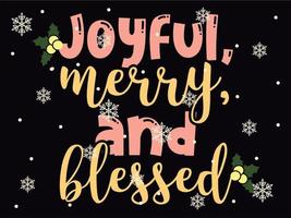 blij vrolijk en gezegend 05 vrolijk Kerstmis en gelukkig vakantie typografie reeks vector