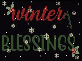 winter zegeningen 02 vrolijk Kerstmis en gelukkig vakantie typografie reeks vector