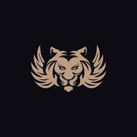 een tijger en Vleugels logo concept ideeën vector