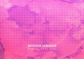 Gratis Vector Pink aquarel achtergrond met Halftone