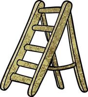 retro grunge structuur tekenfilm schattig ladder vector