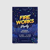 vuurwerk partij poster sjabloon vector