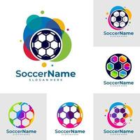 reeks van kleurrijk voetbal logo sjabloon, Amerikaans voetbal logo ontwerp vector