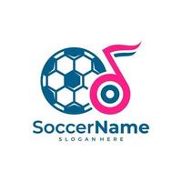 muziek- voetbal logo sjabloon, Amerikaans voetbal logo ontwerp vector