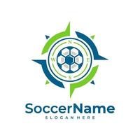 kompas voetbal logo sjabloon, Amerikaans voetbal logo ontwerp vector