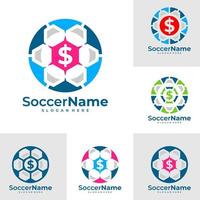 reeks van geld voetbal logo sjabloon, Amerikaans voetbal logo ontwerp vector
