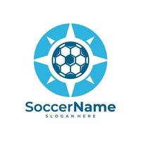 kompas voetbal logo sjabloon, Amerikaans voetbal logo ontwerp vector