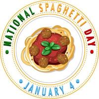 nationaal spaghetti dag banier ontwerp vector
