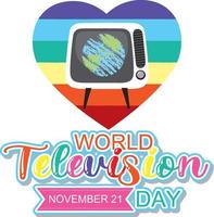 wereld televisie dag logo ontwerp vector