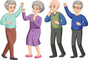 groep van ouderen mensen dansen vector