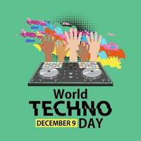 wereld techno dag tekst banier ontwerp vector