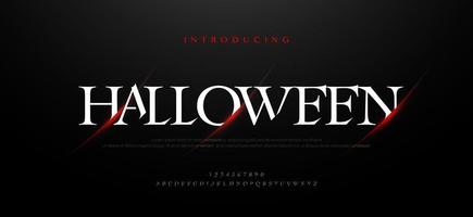 halloween verschrikking, eng film alfabet lettertype. typografie eng stijl fonts set. vector illustratie