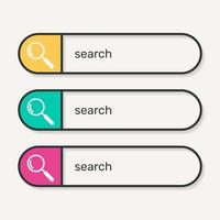 web zoeken bar met drie kleur versies inbegrepen. - vector. vector
