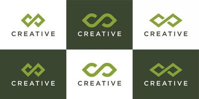 reeks van creatief monogram logo ontwerp sjabloon oneindigheid vector