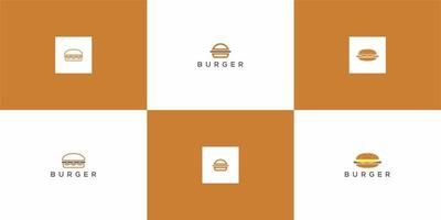 reeks van monogram hamburger icoon logo sjabloon vector