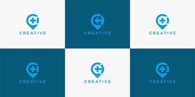 creatief van abstract icoon logo sjabloon bedrijf zone plus met brief c vector