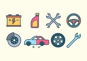 Auto reparatie pictogram set vector