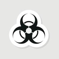 biohazard symbool teken. biologisch risico icoon binnen geel circulaire teken. giftig teken. vector illustratie van waarschuwing radioactief zone. embleem van Gevaar. voorzichtigheid symbool geïsoleerd Aan wit achtergrond.