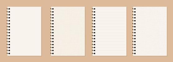 reeks van blanco realistisch spiraal notebooks mockup vector