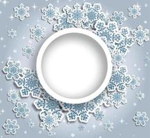 Kerstmis groet kaart met type ontwerp en decoraties Aan de besneeuwd blauw achtergrond. vector illustratie.