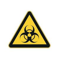 biohazard symbool teken. biologisch risico icoon binnen geel circulaire teken. giftig teken. vector illustratie van waarschuwing radioactief zone. embleem van Gevaar. voorzichtigheid symbool geïsoleerd Aan wit achtergrond.