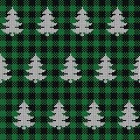 lelijk trui Bij buffel plaid vrolijk Kerstmis en gelukkig nieuw jaar groet kaart kader grens . illustratie gebreid achtergrond naadloos patroon met volk stijl Scandinavisch ornamenten. vector