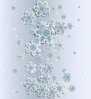 Kerstmis groet kaart met type ontwerp en decoraties Aan de besneeuwd blauw achtergrond. vector illustratie.
