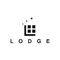 eerste brief l voor lodge gemakkelijk vlak minimalistische vector