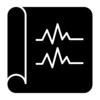 glyph ontwerp icoon van ecg verslag doen van vector