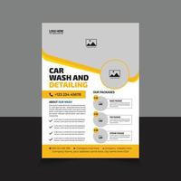 auto wassen detaillering folder ontwerp sjabloon vector