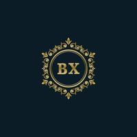 brief bx logo met luxe goud sjabloon. elegantie logo vector sjabloon.