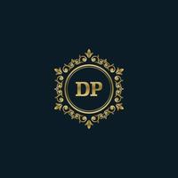 brief dp logo met luxe goud sjabloon. elegantie logo vector sjabloon.
