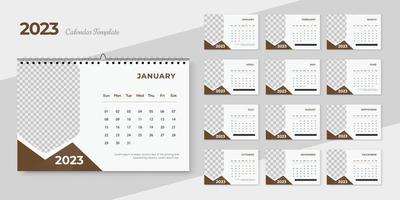 uniek modern kleurrijk 2023 nieuw jaar kalender ontwerp vector