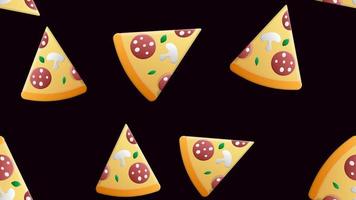 hand- trek pizza. tekening pizza naadloos patroon achtergrond. snel voedsel naadloos vector patroon