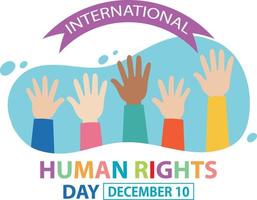 Internationale menselijk rechten dag tekst voor banier ontwerp vector