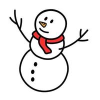 schattig Kerstmis sneeuwman vector