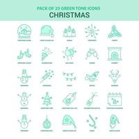 25 groen Kerstmis icoon reeks vector
