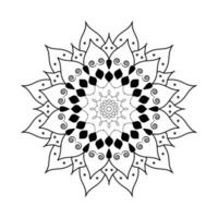 zwart en wit cirkel lijn kunst bloemen elementen mandala ontwerp grafiek vector premie vector