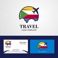 reizen democratisch republiek van de Congo vlag logo en bezoekende kaart ontwerp vector