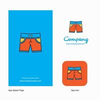shorts bedrijf logo app icoon en plons bladzijde ontwerp creatief bedrijf app ontwerp elementen vector