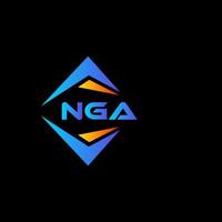 nga abstract technologie logo ontwerp Aan zwart achtergrond. nga creatief initialen brief logo concept. vector