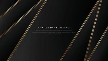 gouden lijnen luxe Aan zwart overlappen achtergrond. elegant realistisch papier besnoeiing stijl 3d. vector illustratie