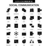 sociaal communicatie glyph vector icoon reeks