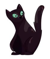 schattig zwart kat mascotte vector