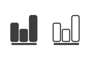 bedrijf diagram icoon vector illustratie glyph stijl ontwerp met 2 stijl pictogrammen zwart en wit. geïsoleerd Aan wit achtergrond.