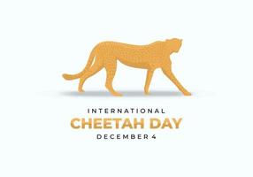 Internationale Jachtluipaard dag achtergrond gevierd Aan december 4e. vector