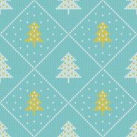 Kerstmis bomen pastel blauw gebreid trui patroon vector