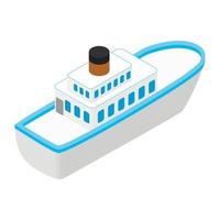 reis zee schip isometrische 3d icoon vector