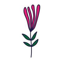 hand- getrokken schattig bloem. gestileerde bloem in tekening stijl. uit de vrije hand botanisch afdrukken. bloemen element geïsoleerd. vector